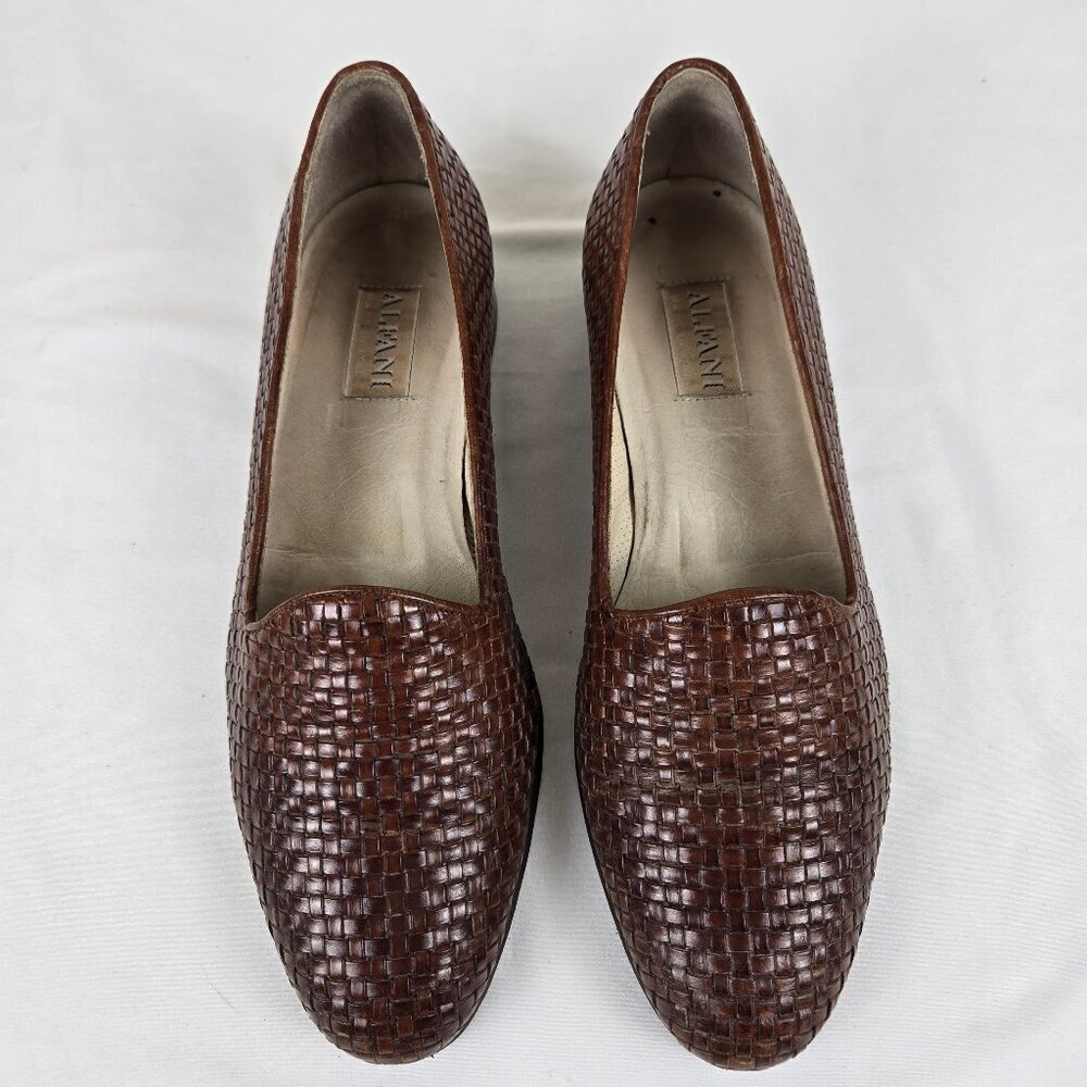 Alfani US Women's Size 10 Brown Basketweave Loafer Almond Shaped Toe Slip On - Picture 3 of 13